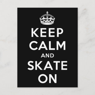 Keep Calm and Skate On Briefkaart