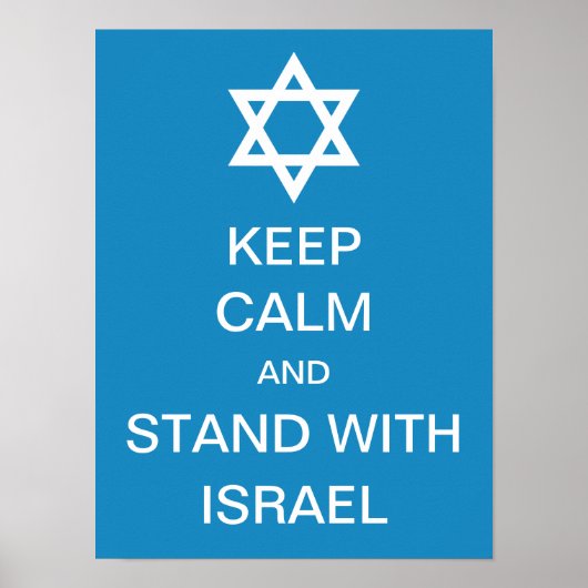 Keep Calm and Stand with Israel Poster (Voorkant)