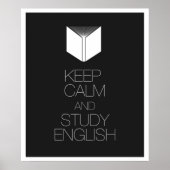 Keep Calm and Study English Poster (Voorkant)