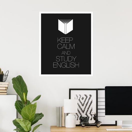 Keep Calm and Study English Poster (Thuiskantoor)