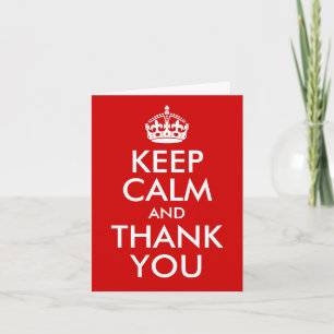 Keep Calm and Thank You Bedankkaart