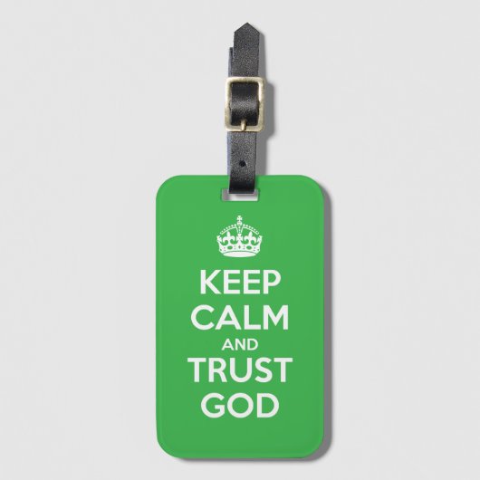 Keep Calm and Trust God Bagagelabel (Voorkant (verticaal))