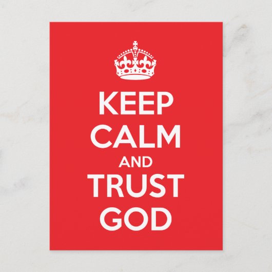 Keep Calm and Trust God Briefkaart (Voorkant)