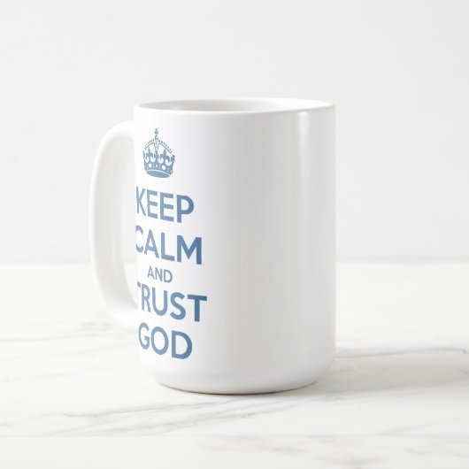 Keep Calm and Trust God Koffiemok (Voorkant links)