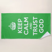 Keep Calm and Trust God Strandlaken (Voorkant)