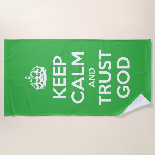 Keep Calm and Trust God Strandlaken (Voorkant)