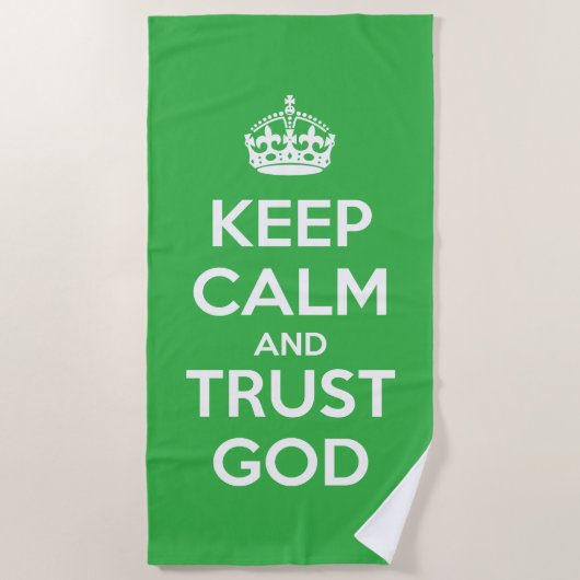 Keep Calm and Trust God Strandlaken (Voorkant)