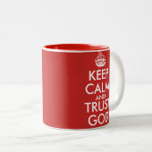 KEEP CALM AND TRUST GOD TWEEKLEURIGE KOFFIEMOK (Voorkant rechts)