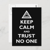 Keep Calm and Trust No One Briefkaart (Voorkant / Achterkant)
