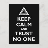 Keep Calm and Trust No One Briefkaart (Voorkant)