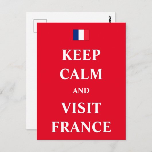 Keep calm and visit France Briefkaart (Voorkant / Achterkant)