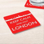 Keep Calm and Visit London Onderzetter (Schuin)