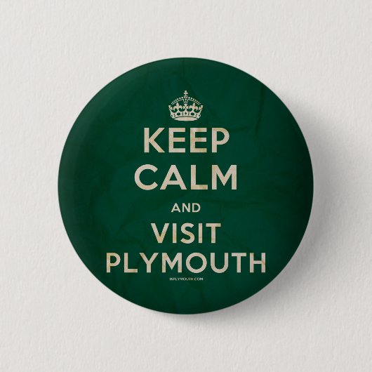 "Keep Calm and Visit Plymouth"-badge Ronde Button 5,7 Cm (Voorkant)