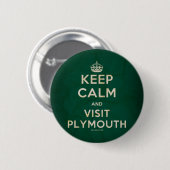 "Keep Calm and Visit Plymouth"-badge Ronde Button 5,7 Cm (Voorkant /achterkant)