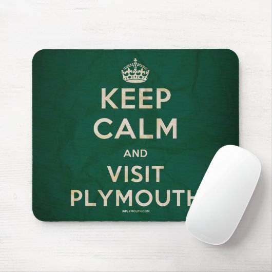 'Keep Calm and Visit Plymouth' Mousemat Muismat (Met muis)