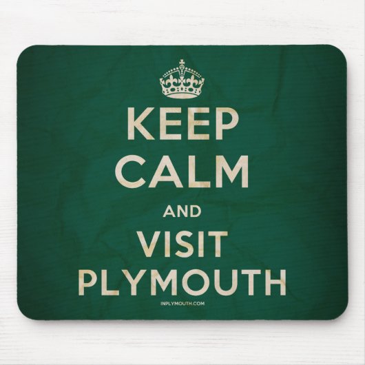 'Keep Calm and Visit Plymouth' Mousemat Muismat (Voorkant)