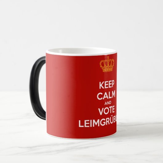 Keep Calm and VOTE Leimgrübler Tasse (RED Edition) Magische Mok (Voorkant links)