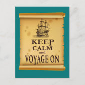 Keep Calm and Voyage On fun unieke print Briefkaart (Voorkant)