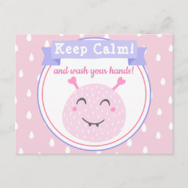 Keep Calm and wash your hands! Stop Corona Virus Briefkaart