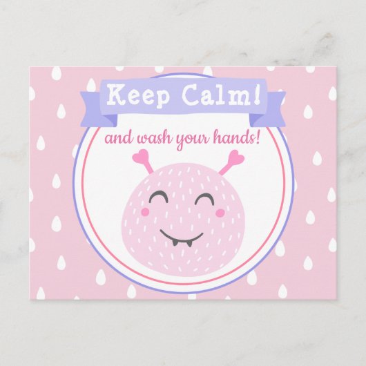 Keep Calm and wash your hands! Stop Corona Virus Briefkaart (Voorkant)