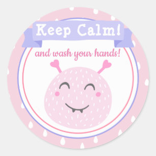 Keep Calm and wash your hands! Stop Corona Virus Ronde Sticker