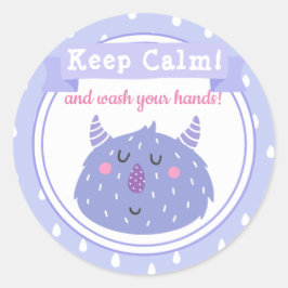 Keep Calm and wash your hands! Stop Corona Virus Ronde Sticker