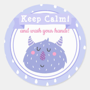Keep Calm and wash your hands! Stop Corona Virus Ronde Sticker