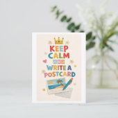 "Keep Calm and Write a Postcard" Briefkaart (Staand voorkant)