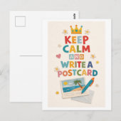 "Keep Calm and Write a Postcard" Briefkaart (Voorkant / Achterkant)