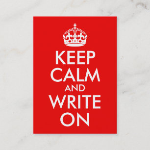Keep Calm and Write On Visitekaartje