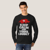 Keep calm and yodel folklore lovers novelty t-shirt (Voorkant volledig)