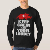 Keep calm and yodel folklore lovers novelty t-shirt (Voorkant)