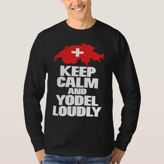 Keep calm and yodel folklore lovers novelty t-shirt (Voorkant)