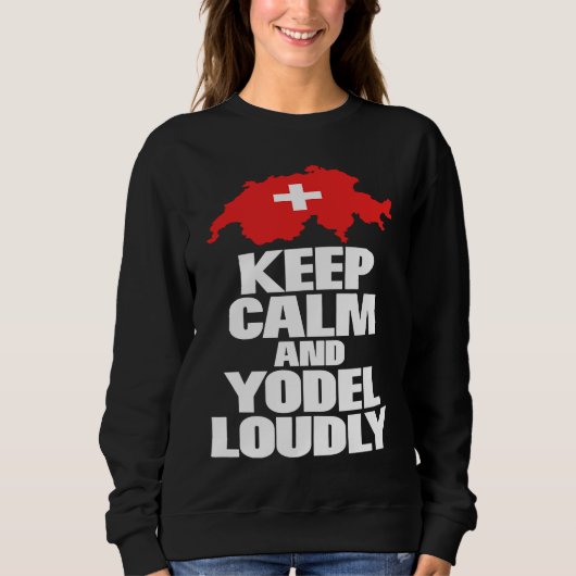 Keep calm and yodel folklore lovers novelty trui (Voorkant)