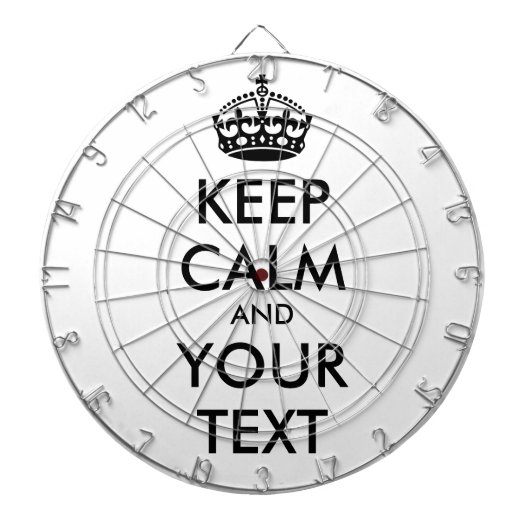 KEEP CALM and YOUR TEXT - black Dartbord (Voorkant)