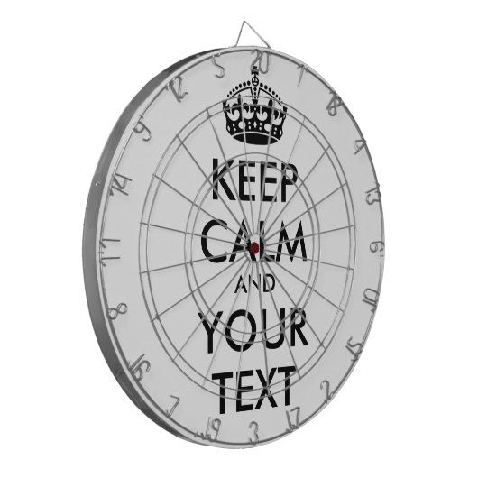 KEEP CALM and YOUR TEXT - black Dartbord (Voorkant Links)