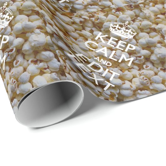 KEEP CALM AND Your Text on Popcorn Cadeaupapier (Rol Hoek)