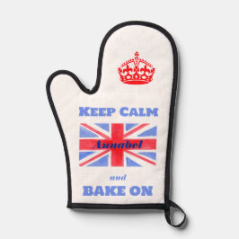 Keep Calm Bake On Union Jack British Flag NAME Ovenwant