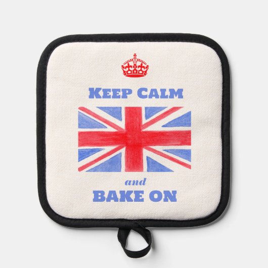 Keep Calm Bake On Union Jack British Flag Pannenlap (Voorkant)