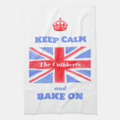 Keep Calm Bake On Union Jack British Flag Theedoek (Verticaal)