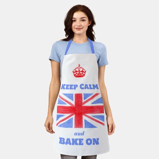 Keep Calm Bake On Union Jack British Flag Unisex Schort (Gedragen)