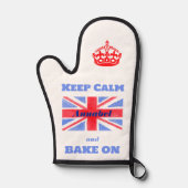 Keep Calm Bake On Union Jack Britse Vlag NAAM Ovenwant (Voorkant)
