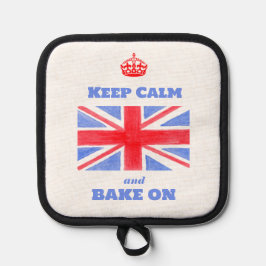 Keep Calm Bake On Union Jack Britse Vlag  Pannenlap
