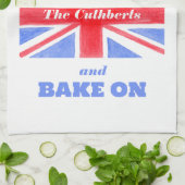 Keep Calm Bake On Union Jack Britse Vlag Theedoek (Gevouwen)