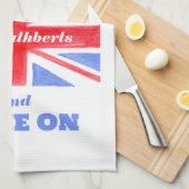 Keep Calm Bake On Union Jack Britse Vlag Theedoek (Quarter Fold)