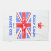 Keep Calm Bake On Union Jack Britse Vlag Theedoek (Horizontaal)