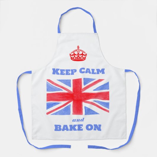 Keep Calm Bake On Union Jack Britse Vlag Unisex Schort (Voorkant)