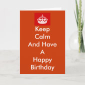 "Keep Calm" Birthday Card Kaart (Voorkant)