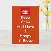 "Keep Calm" Birthday Card Kaart (Gele Bloem)
