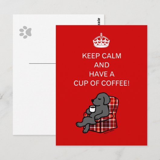 Keep Calm Black Labrador Briefkaart (Voorkant / Achterkant)